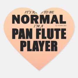 Normal Pan Flute Player Heftaufkleber Herz-Aufkleber