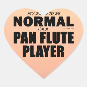 Normal Pan Flute Player Heftaufkleber Herz-Aufkleber