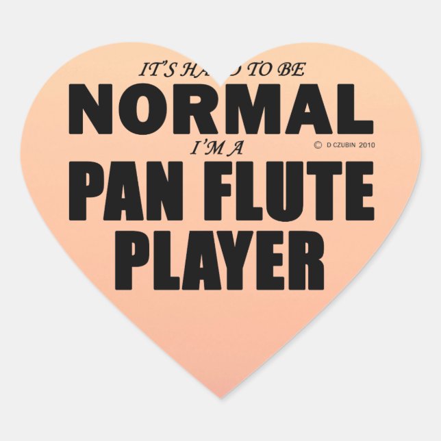 Normal Pan Flute Player Heftaufkleber Herz-Aufkleber (Vorderseite)