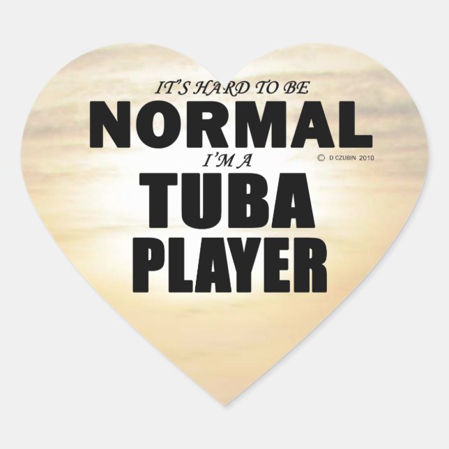 Normal Tuba Player Heart Sticker (Vorderseite)