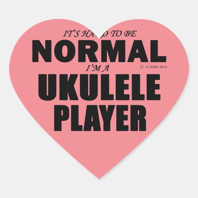 Normal Ukulele Player Heart Sticker (Vorderseite)