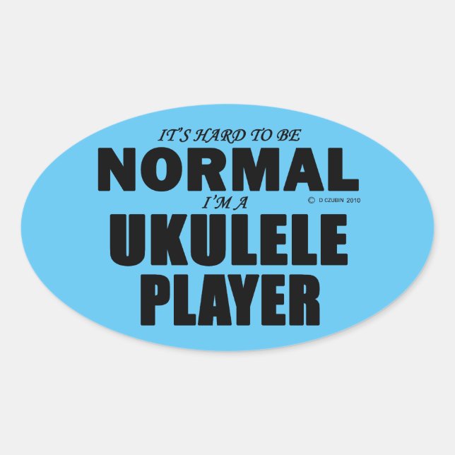 Normal Ukulele Player Oval Aufkleber (Vorderseite)