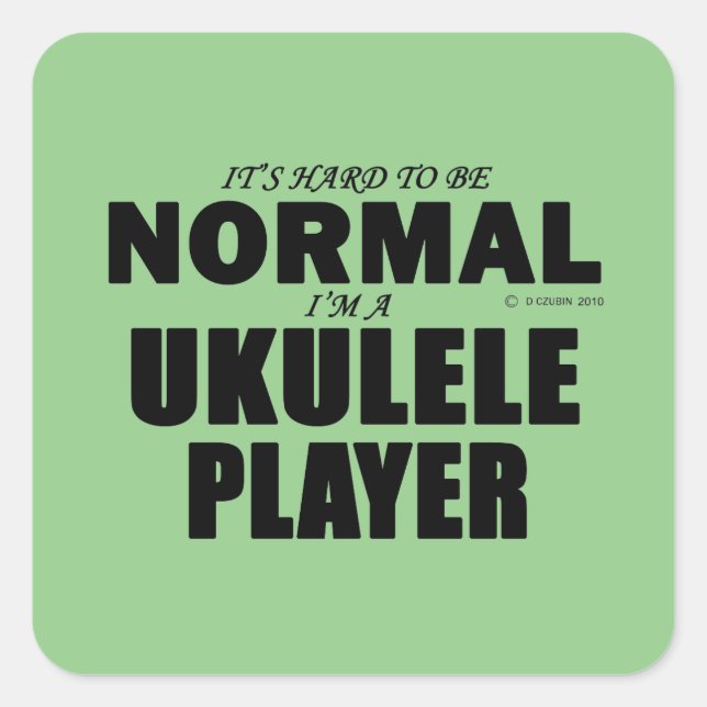 Normal Ukulele Player Square Sticker (Vorderseite)
