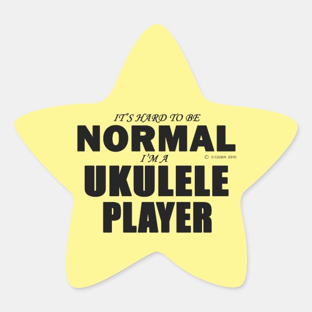 Normal Ukulele Player Star Sticker (Vorderseite)
