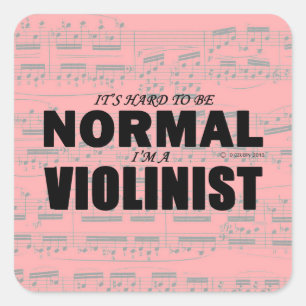Normal-Violinist-Square-Aufkleber Quadratischer Aufkleber