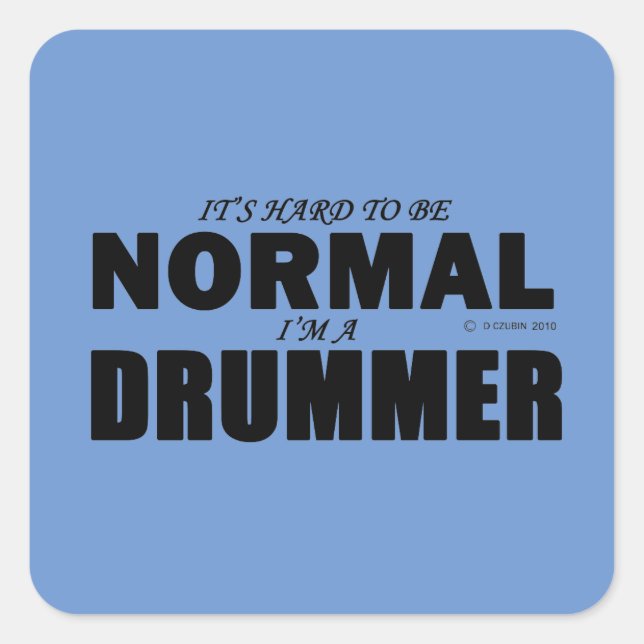 Normaler Drummer Square Sticker (Vorderseite)