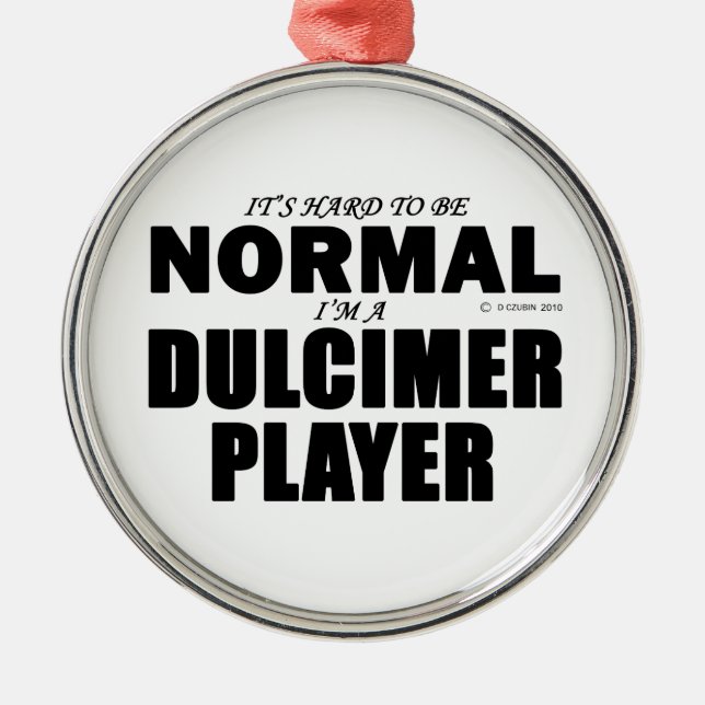 Normaler Dulcimer-Player Silbernes Ornament (Vorne)