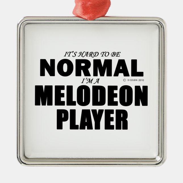 Normaler Melodeon Player Silbernes Ornament (Vorne)