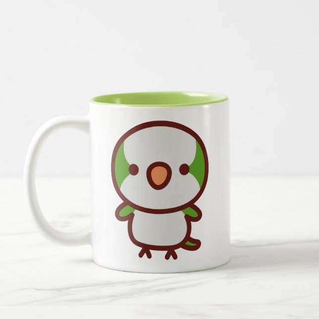 normaler Mönchsittich Zweifarbige Tasse (Links)