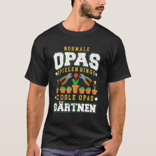 Normaler Opa spielt Bingo Cooler Opa Gärtner In T-Shirt