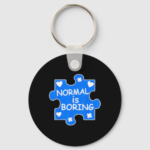 Normalerweise langweilig Autismus Blue Puzzle Piec Schlüsselanhänger