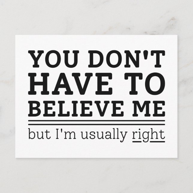 Normalerweise richtig postkarte (Vorderseite)