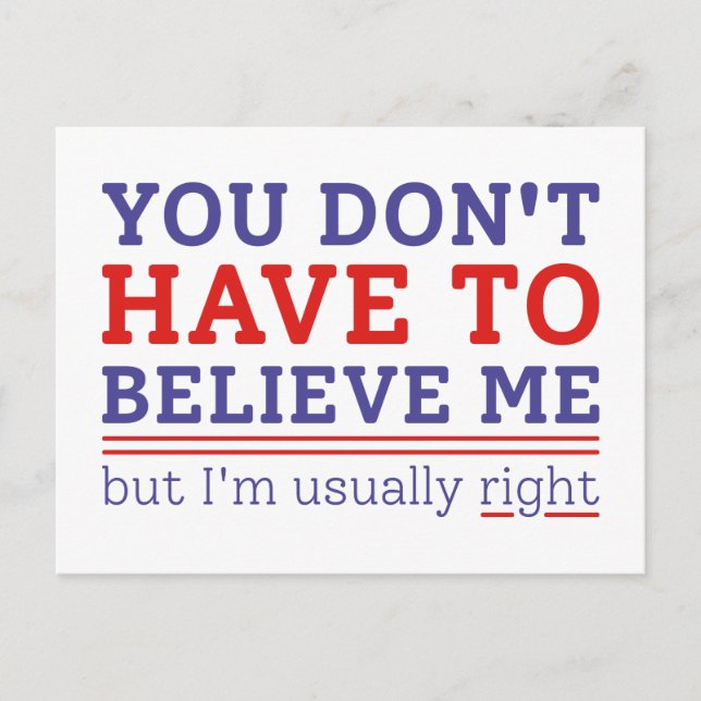 Normalerweise richtig postkarte (Vorderseite)