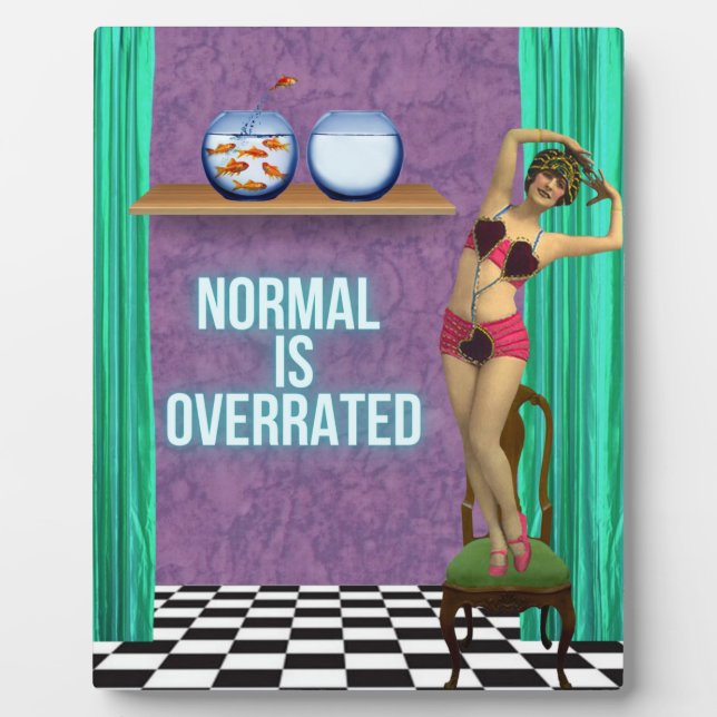 Normalerweise wird Funky & Fun Altered Art überbew Fotoplatte (Vorderseite)