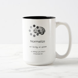 Normalisieren Sie das Fehlen einer Stellungnahme Zweifarbige Tasse