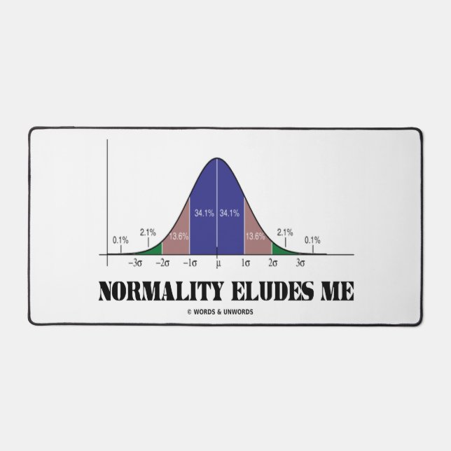 Normalität Eludes me Bell Kurve Stats Geek Spaß Schreibtischunterlage (Vorderseite)