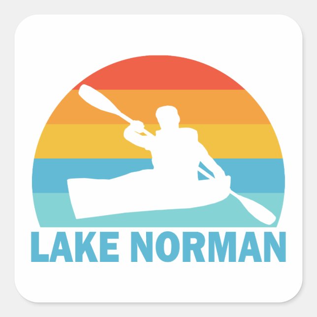 Norman North Carolina Kayak Quadratischer Aufkleber (Vorderseite)