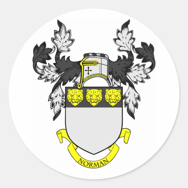 NORMAN-Wappen Runder Aufkleber (Vorderseite)