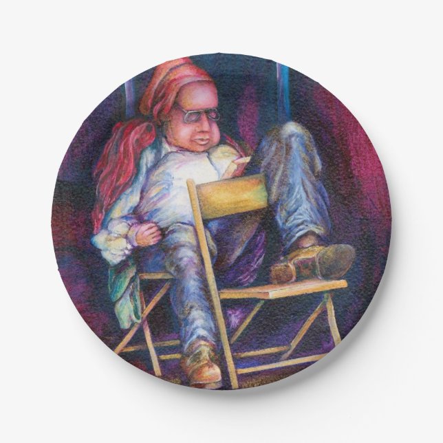 Norman zeichne lieber in seinem Schlaf Pappteller (Vorderseite)