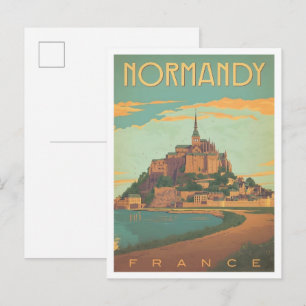 Normandie Frankreich Vintage Reise Postkarte