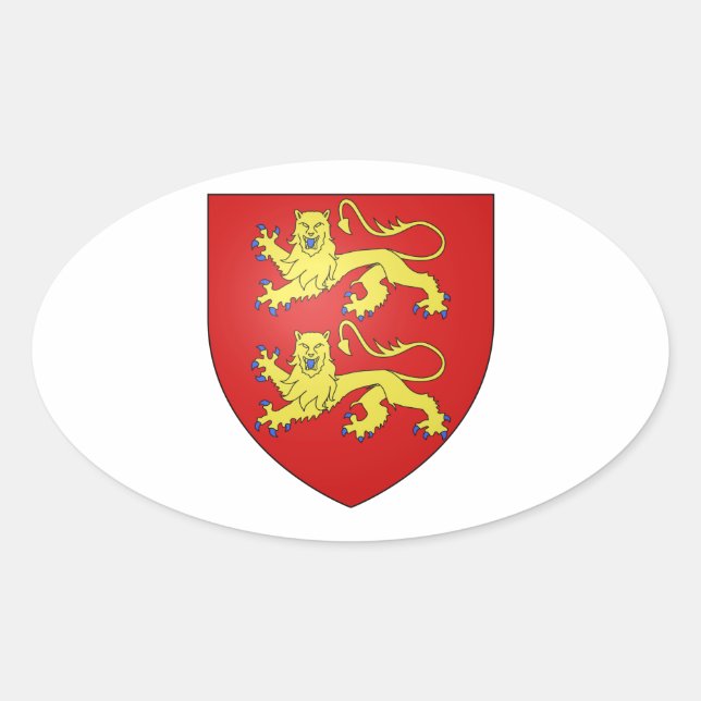 Normandie (Frankreich) Wappen Ovaler Aufkleber (Vorderseite)