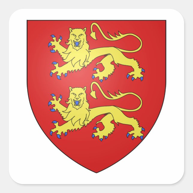 Normandie (Frankreich) Wappen Quadratischer Aufkleber (Vorderseite)