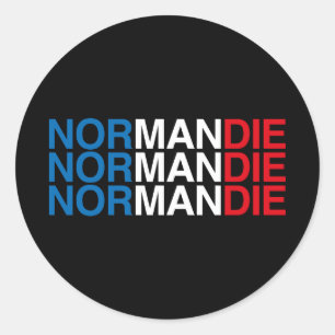 NORMANDIE French Flag Runder Aufkleber