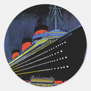 Normandie in der Nacht Runder Aufkleber