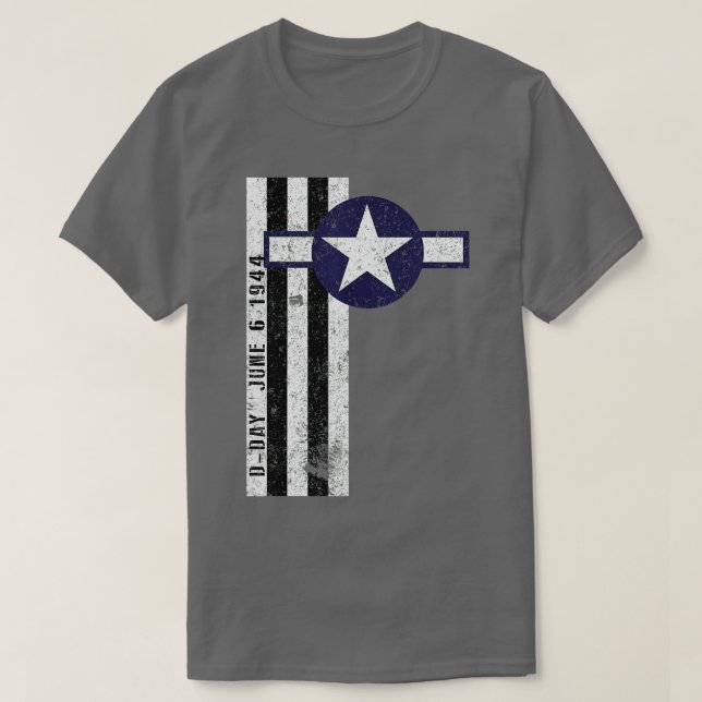 Normandie Invasion Stripes Air Corps Roundel T-Shirt (Design vorne)