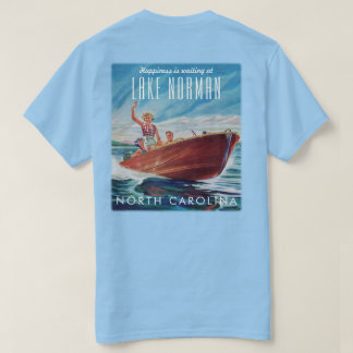Normandie Nord Carolina Retro Boat Back Print Prin T-Shirt