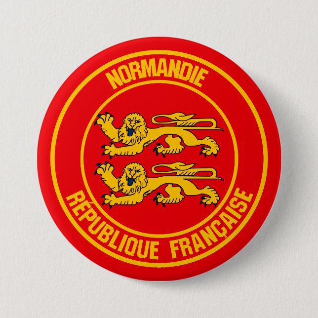 Normandie rundes Emblem Button (Vorderseite)