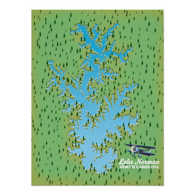 Normandie Süd Carolina Retrokarte Poster (Vorderseite)