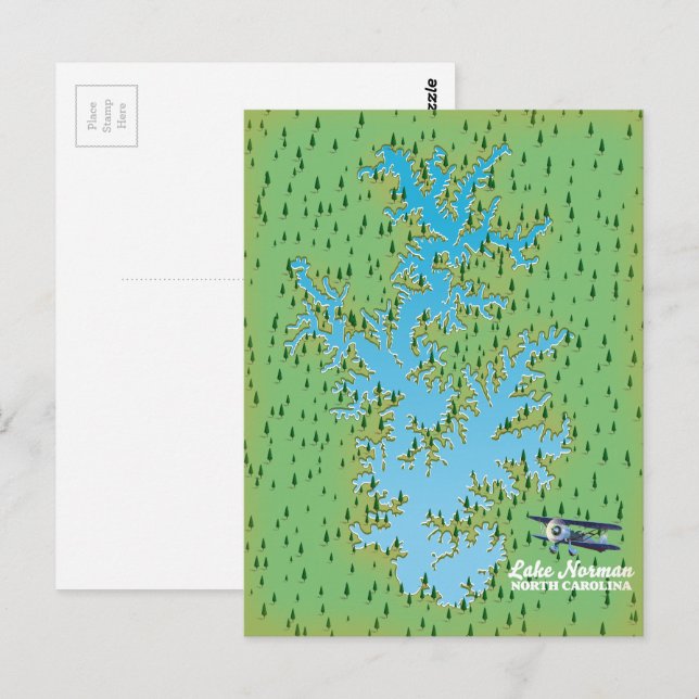 Normandie Süd Carolina Retrokarte Postkarte (Vorne/Hinten)