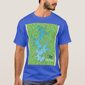 Normandie Süd-Olina-Retrokarte T-Shirt