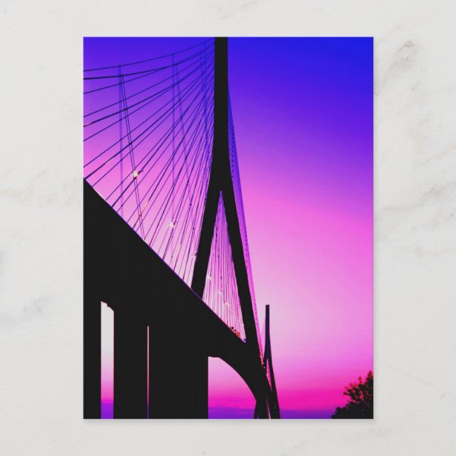 Normandy Bridge, Le Havre, Frankreich Postkarte (Vorderseite)