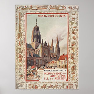 Normandy France Travel Poster