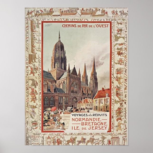 Normandy France Travel Poster (Vorne)