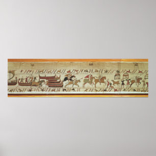 Normannen schiffen an Pevensey und an den Rittern Poster