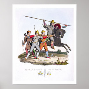 Normannischer Ritter und Bogenschützen, 1066, 'vom Poster
