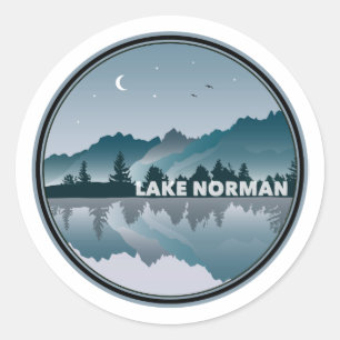 Normannischer See Nord-Carolina-Reflektion Runder Aufkleber