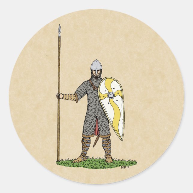 Normanscher Ritterzirk 1066 Runder Aufkleber (Vorderseite)