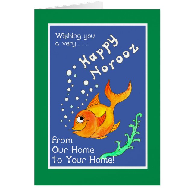 Norooz Goldfish, 'Unsere Zuhause zu deinen' Grußka (Vorne)