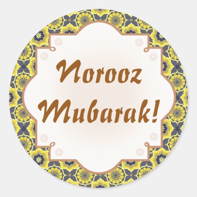 Norooz Mubarak Khatam Runder Aufkleber (Vorderseite)
