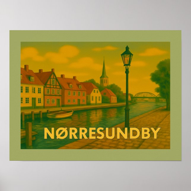Nørresundby Dänemark-Brücke Poster (Vorne)