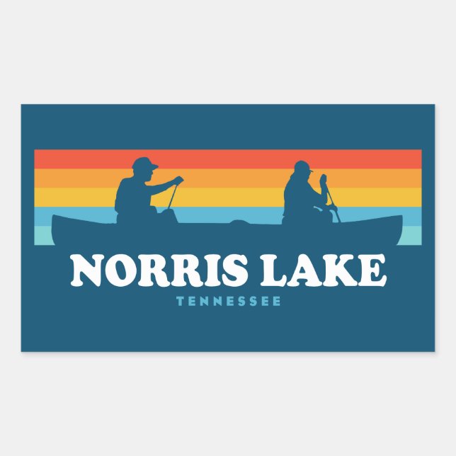 Norris Lake Tennessee Canoe Rechteckiger Aufkleber (Vorderseite)