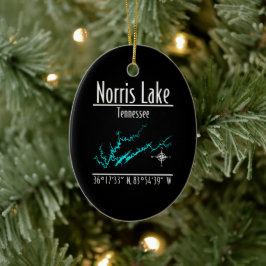 Norris Lake Tennessee Karte Koordinaten Keramik Ornament