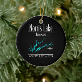 Norris Lake Tennessee Karte Koordinaten Keramik Ornament