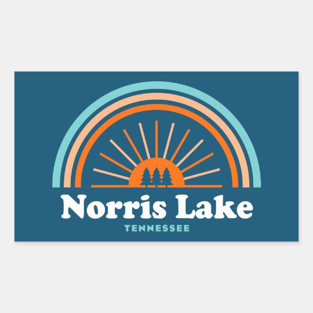 Norris Lake Tennessee Rainbow Rechteckiger Aufkleber (Vorderseite)