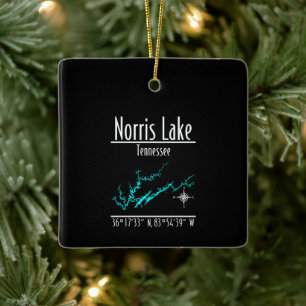 Norris Lake Tennessee Uferkarte Keramik Quadrat Keramikornament