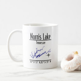 Norris Lake Tennessee Uferkarte Koordinaten Kaffeetasse